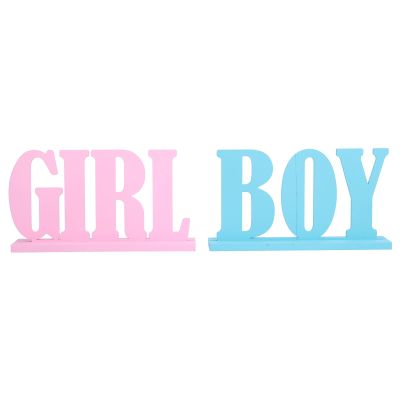 NDNCZDHC Boy and Girl Gender Reveal Table Decorations Wooden Signs for Baby Shower Gender Reveal Party Supplies