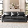 ANARACHON Leather Look Couch Cushion Covers Sofa Seat Slipcovers Sets Couches Furniture Protector for Sectional Armchair Loveseat Pets Kids Stretch Spandex Fabric (1 Cushion Sofa, Dark Grey) view 2