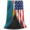 Half American Half Bahamian Flag Throw Blanket Lightweight Flannel Fleece Blankets Warm and Cozy Throws for Winter Bedding and Couch 50"X40" Inches view 2