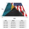 Half American Half Bahamian Flag Throw Blanket Lightweight Flannel Fleece Blankets Warm and Cozy Throws for Winter Bedding and Couch 50"X40" Inches view 3