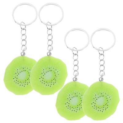 ibasenice 4pcs Creative Fruit Pendant Charm Keychain Unique Simulation Bag Decor Cute Keyring for Keys Schoolbags Lightweight Eye-catching