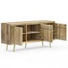 SIMPLIHOME Jager Buffet - 60 inch Wide Solid Mango Wood 4-Door Sideboard Buffet in Natural, Mid-Century Contemporary Storage Cabinet for Dining Room or Kitchen with Metal Legs and Adjustable Shelves view 4