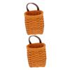 ibasenice 2pcs Fruit Basket for Living Room Hanging Produce Basket Wood Wall Storage view 1