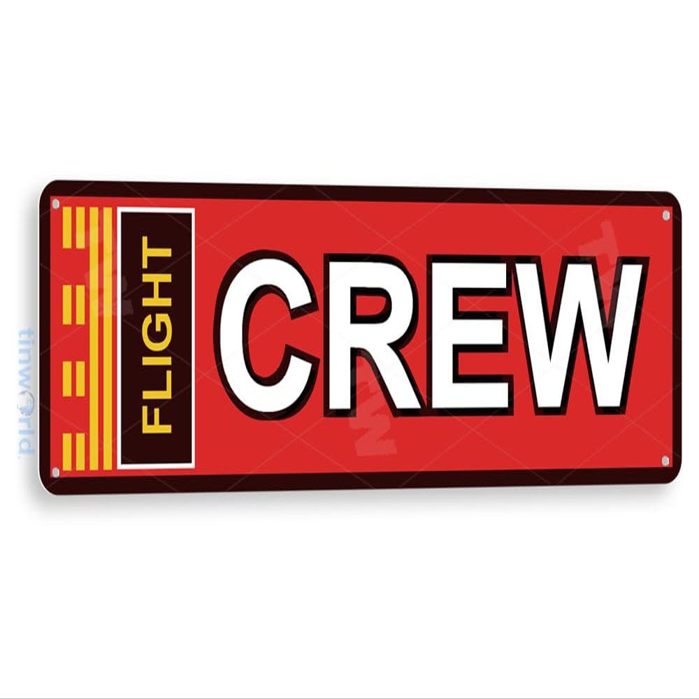 Tinworld Tin Sign: Aviation Sign Crew Room Sign FBO Airport metal Sign Decor D425