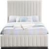 Meridian Furniture LuciaBeige-K Lucia Collection Modern | Contemporary King Bed with Rich Beige Linen Textured Fabric and Black Finish Solid Wood Base, 81.5" W x 87.5" D x 52" H, Beige, King view 4