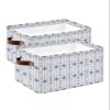 Bohemian Indian Storage Bins with Handles - Waterproof Fabric Collapsible Canvas Cube Organizer,2 Packs Cloth Large Closet Shelves Storage Baskets,Western Rustic Southwest Native American Tribal view 1