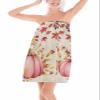 Carosoffe Thanksgiving Women's Towel Wrap, Lightweight Spa/Bath Wrap with Adjustable Closure, Fall Pink Orange Pumpkin Flower Watercolor Burlap Quick Dry Shower Wrap Towel for Bathroom, 31.5''x59'' view 3