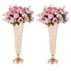 20in Vases for Flowers - Crystal Trumpet Floral Vase, 2Pcs Crystal Vases for Table Centerpieces, Flower Stand for Wedding Party Anniversary Birthday Home Decoration view 1