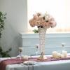 20in Vases for Flowers - Crystal Trumpet Floral Vase, 2Pcs Crystal Vases for Table Centerpieces, Flower Stand for Wedding Party Anniversary Birthday Home Decoration view 3