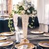 20in Vases for Flowers - Crystal Trumpet Floral Vase, 2Pcs Crystal Vases for Table Centerpieces, Flower Stand for Wedding Party Anniversary Birthday Home Decoration view 4