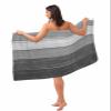 Carosoffe Grey Ombre Women's Towel Wrap, Lightweight Spa/Bath Wrap with Adjustable Closure, Rustic Barn Wood Grain Retro Farm Quick Dry Shower Wrap Towel for Bathroom Beach Pool, 31.5''x59'' view 1