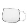 Anneome 1pc Transparent Glass Drink Cup Versatile Milk Juice and Water Cup with Comfortable Grip for Home Use and Everyday Beverages view 1