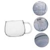 Anneome 1pc Transparent Glass Drink Cup Versatile Milk Juice and Water Cup with Comfortable Grip for Home Use and Everyday Beverages view 2