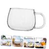 Anneome 1pc Transparent Glass Drink Cup Versatile Milk Juice and Water Cup with Comfortable Grip for Home Use and Everyday Beverages view 4