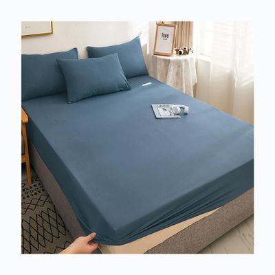 OBONG 100% Pure Cotton Fitted Sheets Hotel Style Cooling Feel King Size Bed Cover Long Staple Cotton Sateen Weave for Soft Feel Mattress Protectors (Color : E, Size : Twin-XL)