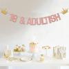 18 & Adultish Banner 18th Birthday Decorations 18 Years Old Party Decoration Welcome to Adulting Funny 18th Anniversary Party Supplies Rose Gold Glitter view 4