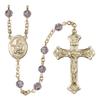 Bonyak Jewelry 14k Gold-Filled 6mm Austrian Crystal Saint Francis Xavier Rosary - 6mm Austrial Crystal in June Light Purple view 1