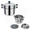 2-tier 12 inch Stainless Steel Stackable Steamer Pot, with Lid, Multipurpose Use view 1