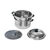 2-tier 12 inch Stainless Steel Stackable Steamer Pot, with Lid, Multipurpose Use view 4