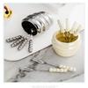 12 Pieces Pearl Fruit Fork Set for 12 People, Creative Dazzling Ceramic Storage Jar Household Stainless Steel Fork Fruit Fork Jar (No cans,Purple) view 4