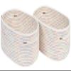 CubesLand Small Woven Baskets,Cute Baskets or Shelf Set 2,Cube Organizer Basket Bin,Soft Toys Storage Basket,Baby Nursery Basket Bin,Home Decor 12"D x 8"W x 5"H Rainbow Stitches view 1