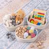 CubesLand Small Woven Baskets,Cute Baskets or Shelf Set 2,Cube Organizer Basket Bin,Soft Toys Storage Basket,Baby Nursery Basket Bin,Home Decor 12"D x 8"W x 5"H Rainbow Stitches view 2
