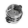 14"(36cm) Stainless Steel Steam Pot 2 Tier Multi-Layer Stack Steam Pot Boiler view 3