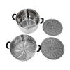 14"(36cm) Stainless Steel Steam Pot 2 Tier Multi-Layer Stack Steam Pot Boiler view 4