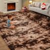 6x9 Area Rugs for Living Room, Ultra Soft Shaggy Rugs Carpets, Anti-Skid Soft Fluffy Shag Fur Bedroom Rugs for Kids Boys Girls Dorm Nursery Home Decor Aesthetic, Tie-Dyed Brown view 1