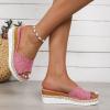 Ladies Fashion Solid Color Breathable Mesh Comfortable Flat Bottom Casual Shoes Women Bow Sandals Size 8 (Pink, 8) view 4