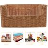 Cabilock Practical Woven Storage Basket Imitation Rattan for Home Office Book Storage view 2