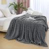 Aganear Flannel Throw Blanket - Cozy Soft Lightweight Fuzzy Throw Blanket for Women Portable Throw Blankets for Couch, Warm Present for Birthday, Christmas, Halloween, Housewarming(50"x60", Gray) view 3