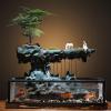 BANLICALI Tabletop Fountain, Ceramics Fountain Waterfall with Glass Jar and Rockery, Tabletop Feng Shui Landscape Decor, Water Fountain Indoor for Study Living Room Office 110V view 2