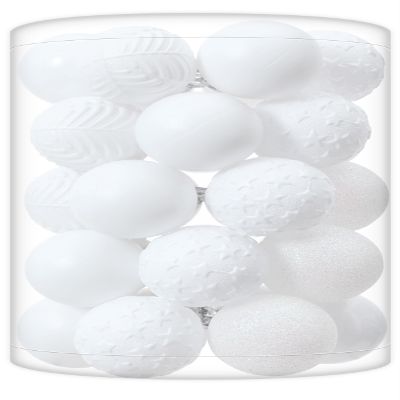 34ct White Mini Christmas Ball Ornaments Shatterproof Plastic Christmas Tree Decorations for Xmas Party Home Office Holiday Decor -Small Size (1.57"/ 40mm)