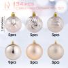 34ct Champagne Christmas Ball Ornaments Shatterproof Plastic Christmas Tree Decorations for Xmas Party Home Office Holiday Decor -Medium Size (2.36"/ 60mm) view 2