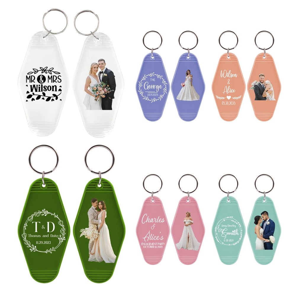 Grozon 200 Custom Wedding Favor Personalized Wedding Keychain Bulk Guests Souvenirs with Your Logo/Text/Picture (option4:200pcs)