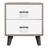 CALMR Practical Nightstand Simple Bedside Table Solid Wood Foot Storage Drawer Nightstand with 2 Drawers Bedside Cabinet Living Room Bedroom End Table view 1