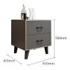 CALMR Practical Nightstand Simple Bedside Table Solid Wood Foot Storage Drawer Nightstand with 2 Drawers Bedside Cabinet Living Room Bedroom End Table view 3