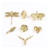 UAMOU Four Leaf Clover Brass Wardrobe Handle Nordic Light Luxury Pastoral Style Single Hole Butterfly Dragonfly Brass Cabinet Handle Cheerfully (Color : 2) view 1