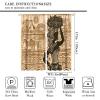 African Curtains Silhouette Beautiful Black Woman African Animals Zebra Giraffe Brown Rod Pocket Blackout Window Drape for Living Room Bedroom Bathroom 63x63in view 2