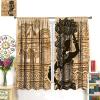 African Curtains Silhouette Beautiful Black Woman African Animals Zebra Giraffe Brown Rod Pocket Blackout Window Drape for Living Room Bedroom Bathroom 63x63in view 3
