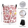 Custom Rose Gold Print Floral Laundry Hamper Personalized Laundry Basket with Name Storage Basket with Handle for Bathroom Living Room Bedroom view 4
