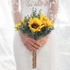 EUBUY Wedding Bouquets for Bride, Artificial Vintage Sunflower Bouquets for Outdoors Baby Shower Home Wedding Decor, Bride Holding Flowers, 11.8x7.9 Inch view 3