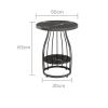 2-Layer Sofa Table, Metal End Table with Marble Finish, Round Coffee Table for Library Reading Room Balcony, 50 * 50 * 63CM(Size:50 * 50 * 63CM,Color:C) view 2