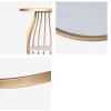 2-Layer Sofa Table, Metal End Table with Marble Finish, Round Coffee Table for Library Reading Room Balcony, 50 * 50 * 63CM(Size:50 * 50 * 63CM,Color:C) view 4