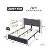 Anwick Modern Upholstered Platform Bed with Adjustable Headboard, King Size Bed Frame, Heavy Duty Button Tech Cloth Bed Frame with Wood Slat Support, Easy Assembly, No Box Spring Needed (Grey, King) view 2