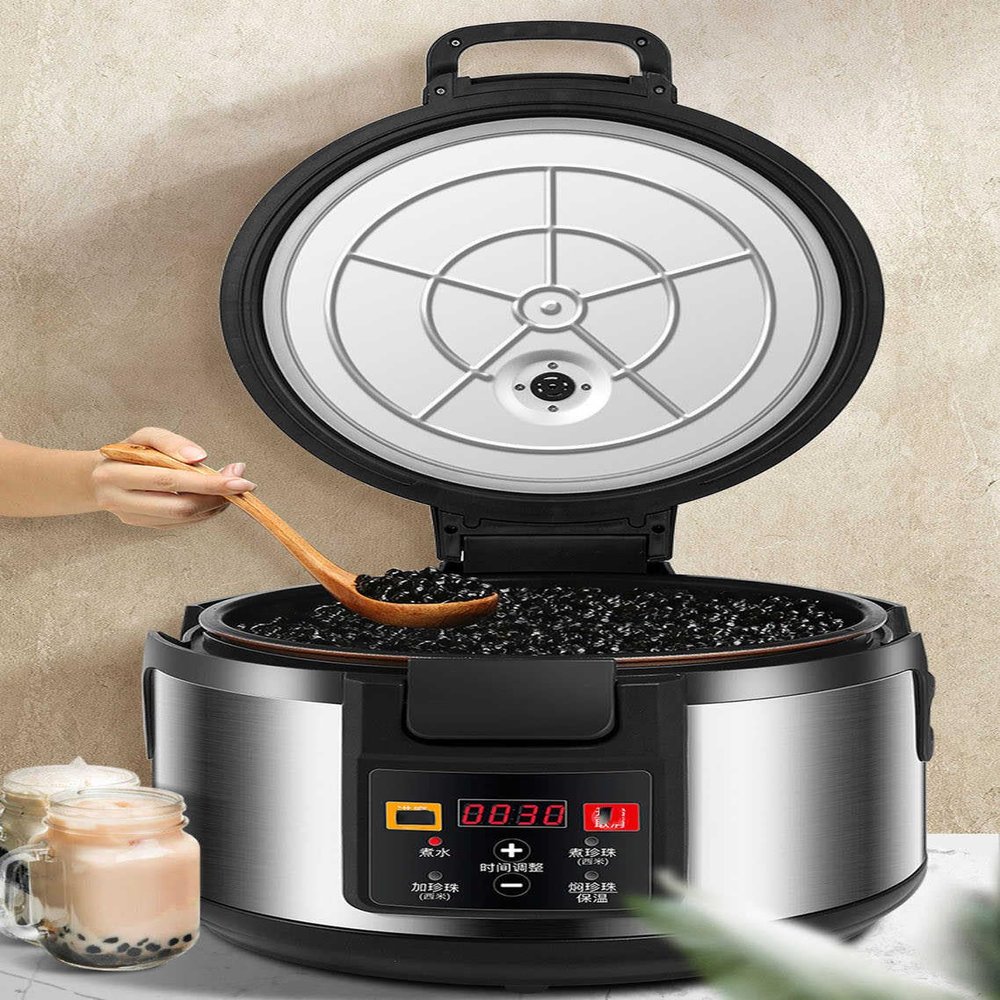 16L Commercial Pearl Cooker,Fully Automatic Pearl Pot Pearl Tapioca Cooker Pearl Maker Non-Stick Sago Cooker for Boba Tea & Bubble Tea & Milk Tea 110V