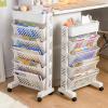 Syrisora Bookshelf Movable Bookshelf Large Capacity Rotatable Removable Plastic Practical Rolling Organization Shelf (6 Layer) view 2