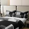 jejeloiu Geometric Duvet Cover 100% Cotton King Size Grey Black Buffalo Check Bedding 100% Cotton Set Geometric Comforter Cover Set Women Men Ultra Soft Decor Modern Art Bedspread Cover Zipper Closure view 4