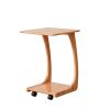 2-Layer Sofa Table C Shaped, Wood End Table with Movable Pulley, Snack Table for Tea Room Studio Apartment(Size:46 * 40 * 63CM,Color:B) view 1